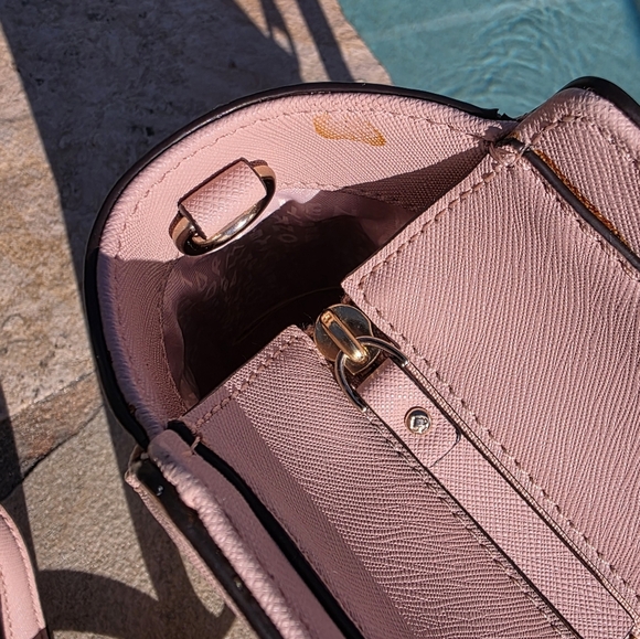 Kate Spade Small Hadlee Laurel Way Jeweled Leather Tote-Crossbody In Warm Vellum - Picture 9 of 15